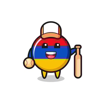 Cartoon character of armenia flag as a baseball player vector