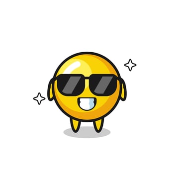 Cartoon mascot of egg yolk with cool gesture vector