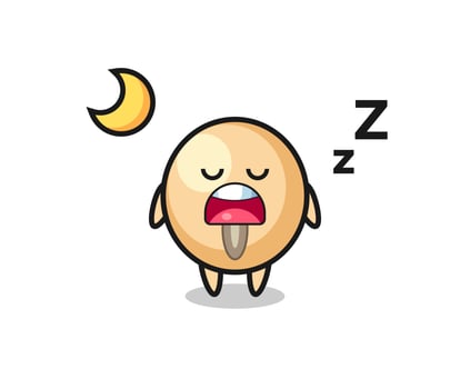 soy bean character illustration sleeping at night vector