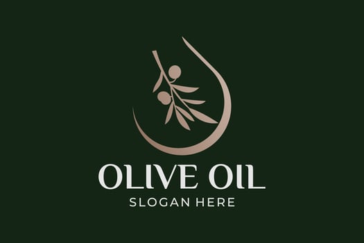 simple and modern olive oil logo set vector