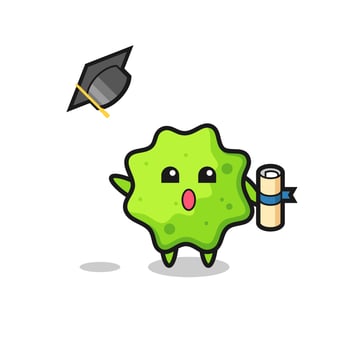 Illustration of splat cartoon throwing the hat at graduation vector