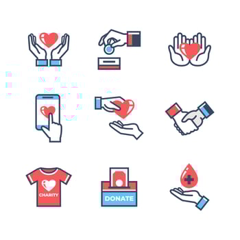 Set of Humanitarian Line Color Icon vector