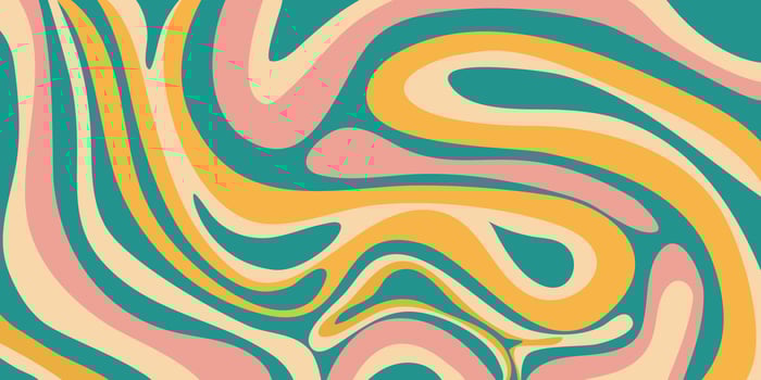 Psychedelic swirl groovy pattern. Psychedelic retro wave wallpaper. Liquid groovy background. Vector design illustration