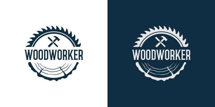 simple and elegant woodworker logo set vector