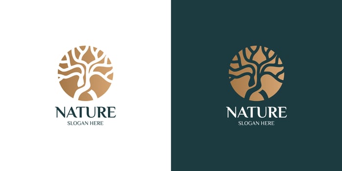 modern and minimalist tree logo set vector