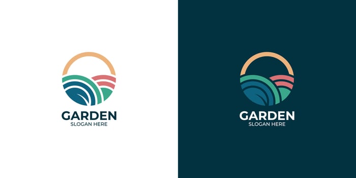 modern style garden logo set vector