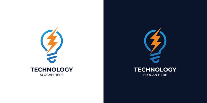 set of combination technology logos with modern stylish energy vector