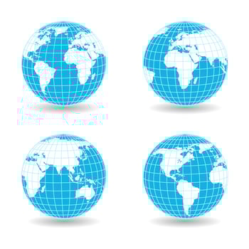 Illustration set of globe with shadow vector