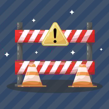 Barricade with Road Cone, Underconstruction Vector