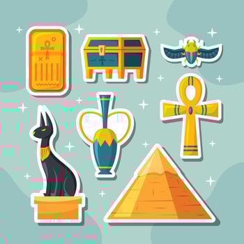Egyptian Sticker Pack Concept vector
