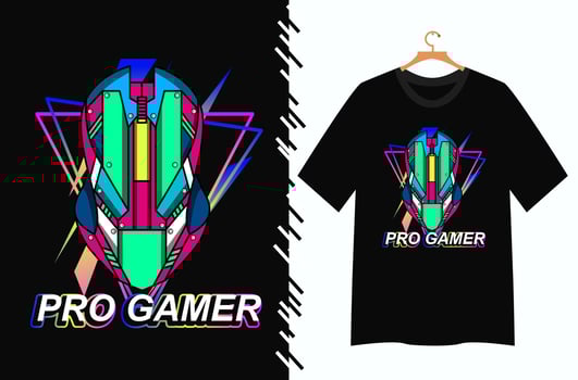 gamer illustration for t shirt design vector