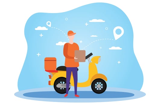 Delivery service Fast and free deliver. Vector illustration. Food service.