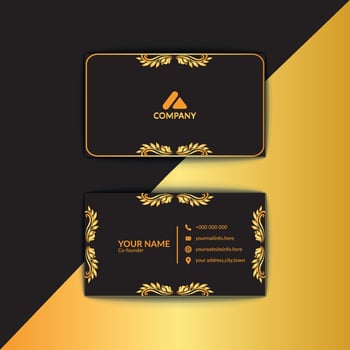 Golden foil style business card template vector