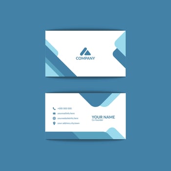 Professional elegant blue and white modern business card design template vector