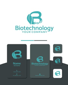letter B for biotechnology logo designs vector