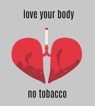 illustration vector of love your body,no tobacco