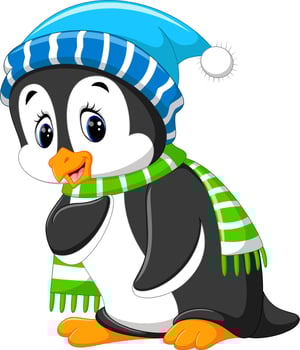 Cute penguin cartoon vector
