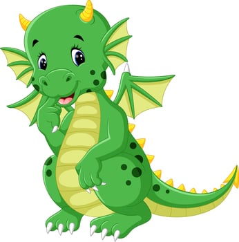 Cute cartoon dragon vector