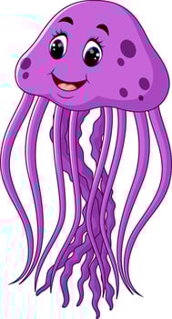 cute jellyfish cartoon vector