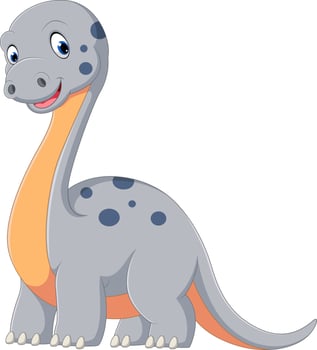 Cute dinosaur diplodocus cartoon vector