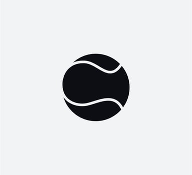 Tennis ball icon vector logo design flat style