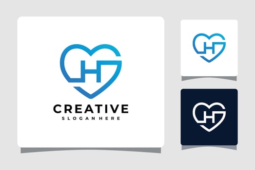 Letter H Heart Logo Template Design Inspiration vector