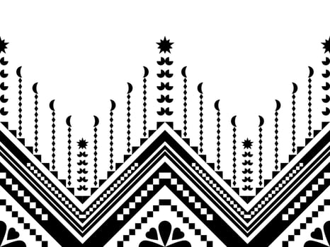 Abstract ethnic geometric pattern design for background or wallpaper.Ethnic geometric print pattern design Aztec repeating background texture in black and white. Fabric, cloth design, wrapping vector