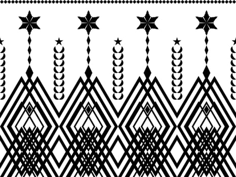 Abstract ethnic geometric pattern design for background or wallpaper.Ethnic geometric print pattern design Aztec repeating background texture in black and white. Fabric, cloth design, wrapping vector
