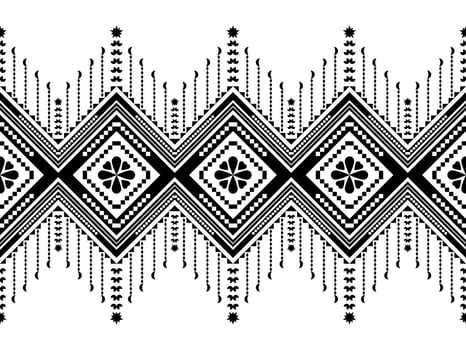Abstract ethnic geometric pattern design for background or wallpaper.Ethnic geometric print pattern design Aztec repeating background texture in black and white. Fabric, cloth design, wrapping vector