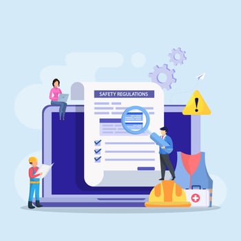 OSHA online service or platform vector. Occupational safety and health administration. vector