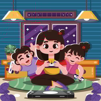 Game Night with Family vector