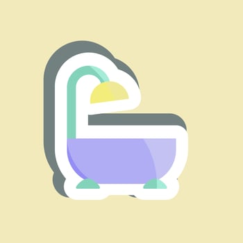 Sticker Bathroom. suitable for education symbol. simple design editable. design template vector. simple illustration vector