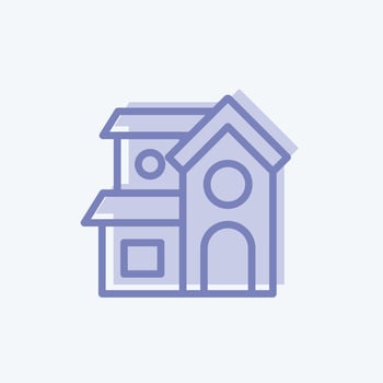 Icon Villa. suitable for education symbol. two tone style. simple design editable. design template vector. simple illustration vector