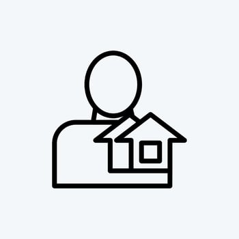 Icon Realtor. suitable for education symbol. line style. simple design editable. design template vector. simple illustration vector