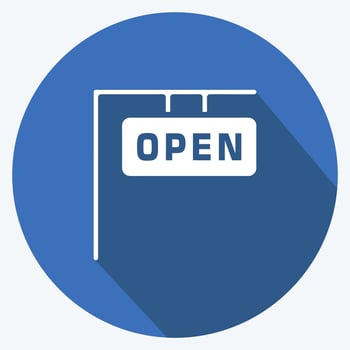 Icon Open House. suitable for education symbol. long shadow style. simple design editable. design template vector. simple illustration vector