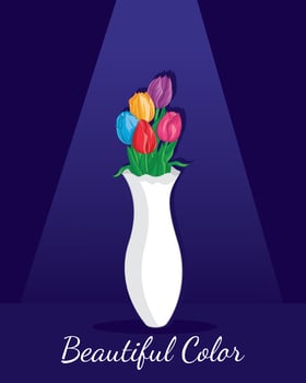 Illustration of Beautiful tulips colorful flowers vector