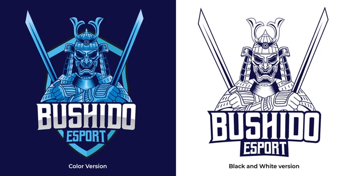 bushido esport logo mascot design vector
