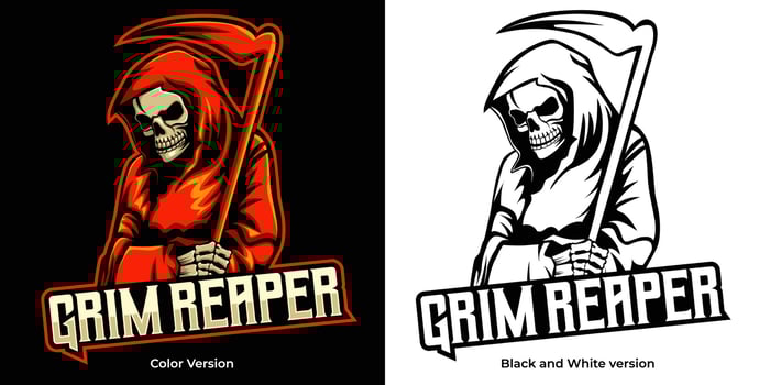 grim reaper esport logo mascot design vector