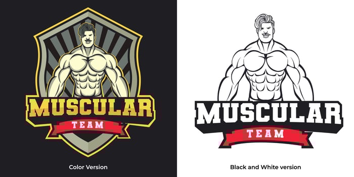 Muscle strength mascot. esport logo design vector