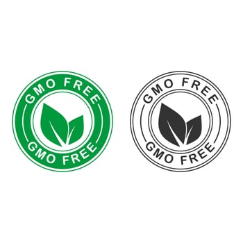 GMO free logo. Vector green non GMO logo sign for healthy food package design.