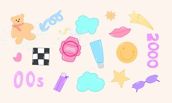 Collection on the theme of the 00s vector