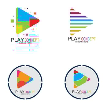 Play logo design concept vector Icon Symbol