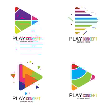 Play logo design concept vector Icon Symbol