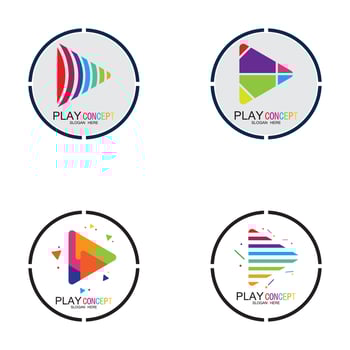 Play logo design concept vector Icon Symbol