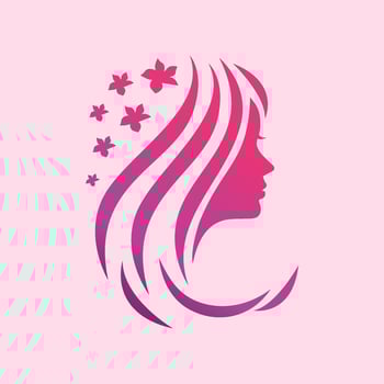 Natural beautiful Silhouette Woman color logo template vector