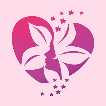 Natural beautiful Silhouette Woman color logo template vector