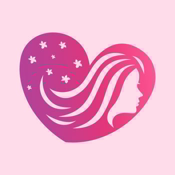 Natural beautiful Silhouette Woman color logo template vector