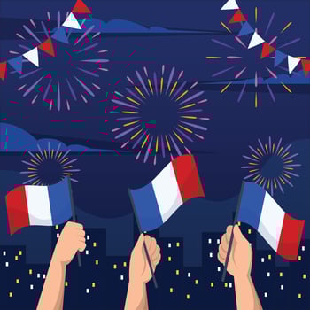 Bastille Day Hands Holding Flag vector