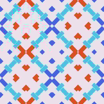 Geometric eye pattern, silver, blue, red on a white background. vector