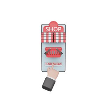 3d rendering shopping online isolated. useful for e-commerce or business online design illustration png